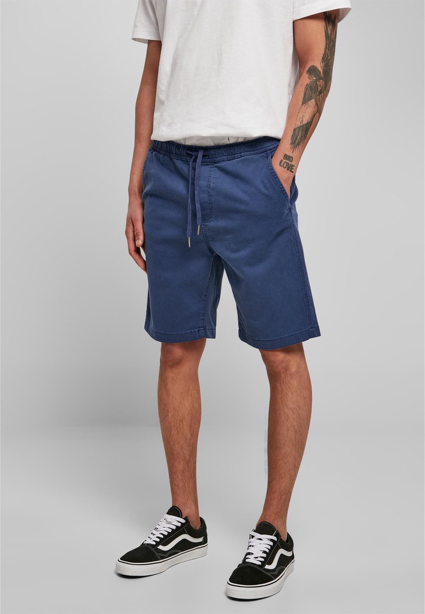 Urban Classics Korte broek -S- Stretch Twill Joggshorts Blauw