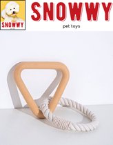 SNOWWY - Touwspeelgoed Driehoek voor honden - Duurzaam touwtrek speelgoed voor honden - Touw en driehoek honden speelgoed - Triangle Tug - Touwtrekspel hond - Zalm kleur - Salmon colour