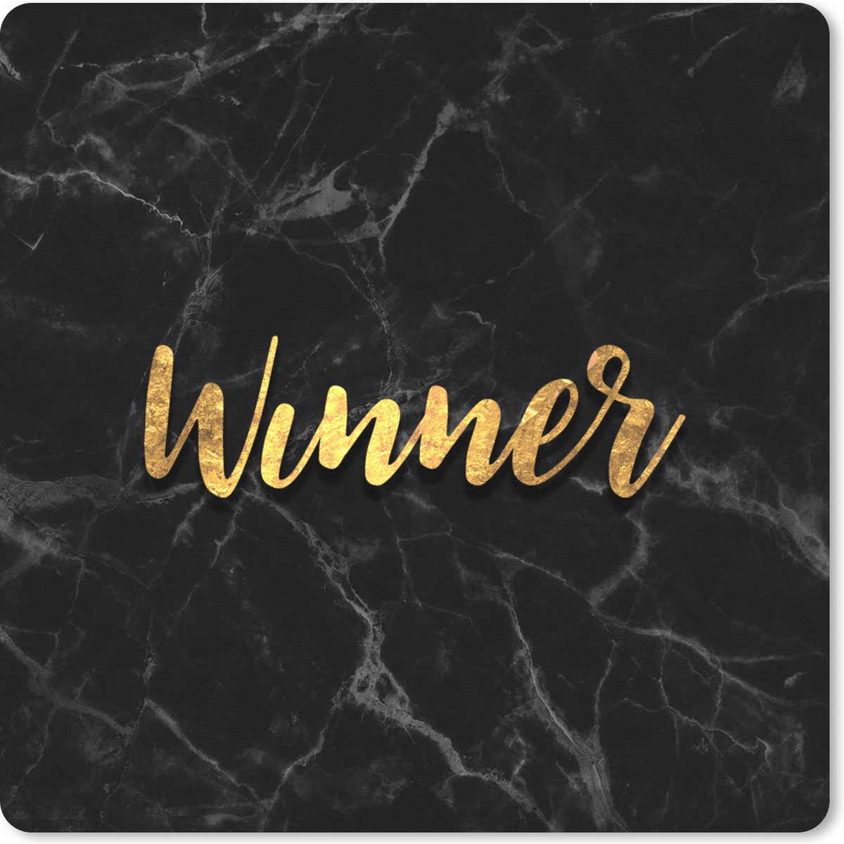 Muismat XXL 60x60 cm - Bureau onderlegger - Bureau mat Win - Goud - Marmer print - Bureaumat - Gaming mousepad xl - Bureaulegger groot - Computer deskmat