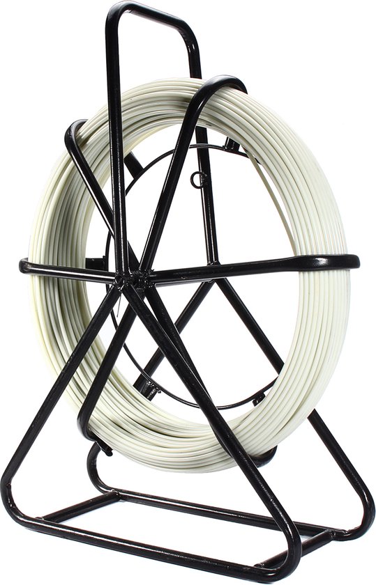 Glasvezelkabel – 4,5 mm x 100 m – Vistape Glasvezelkabel – Loopstang – Duct Rodder – Vistapetrekker – Voor vloerdoorvoer Telecommuur – Wit