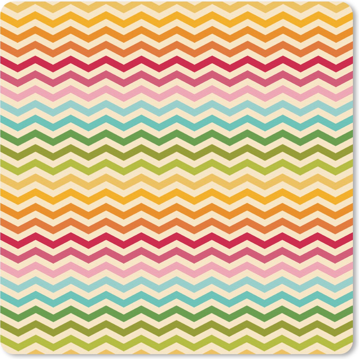 Muismat XXL 50x50 cm - Bureau onderlegger - Bureau mat Patroon - Regenboog - Retro - Bureaumat - Gaming mousepad xl - Bureaulegger groot - Computer deskmat
