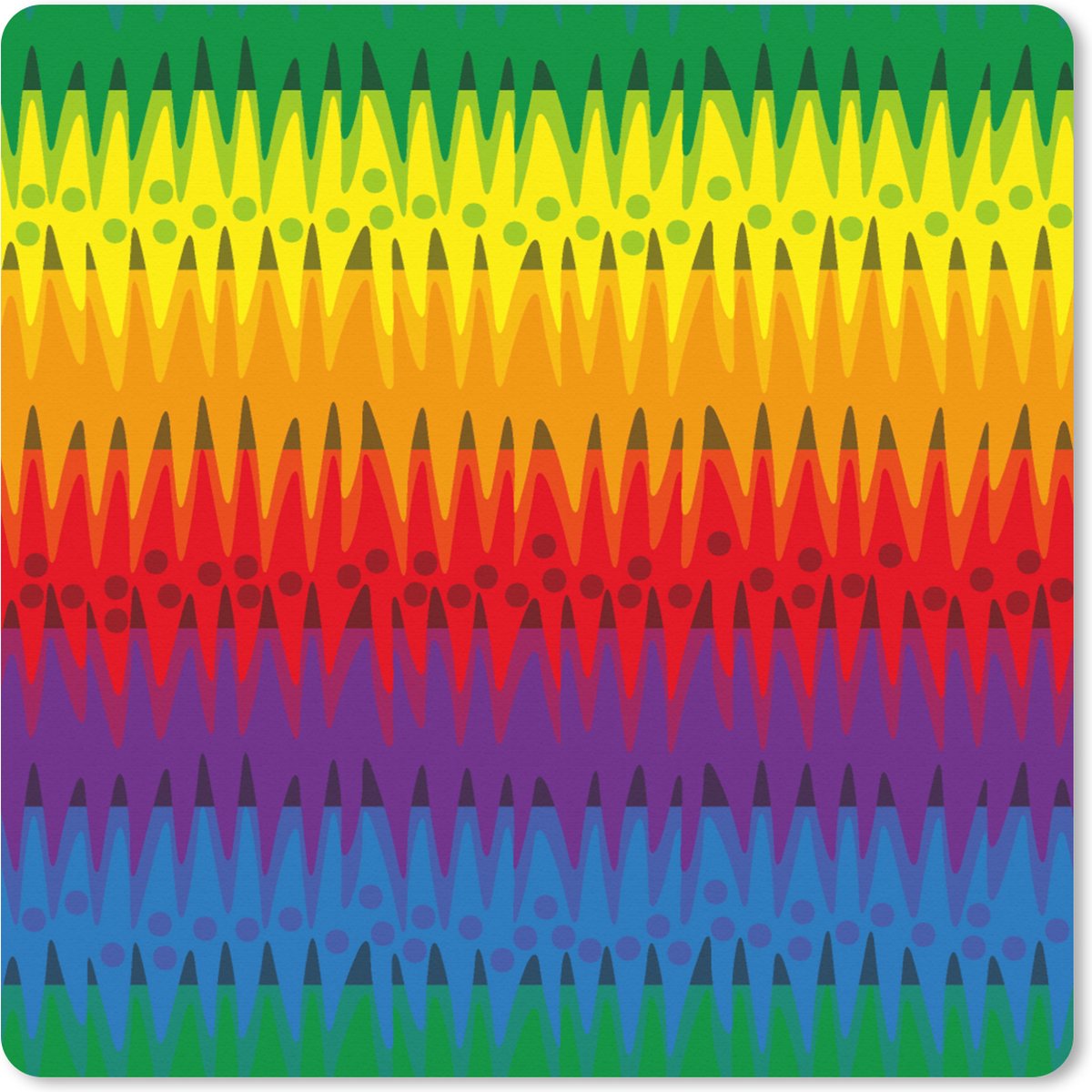 Muismat XXL 80x80 cm - Bureau onderlegger - Bureau mat Patronen - Regenboog - Abstract - Bureaumat - Gaming mousepad xl - Bureaulegger groot - Computer deskmat