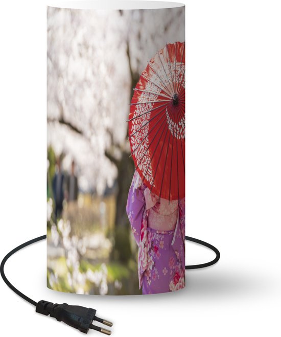 Lampe Japon - Femme en kimono avec parapluie ro au Japon Lampe - 33 cm de  haut - Ø16... | bol.com