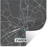 Muurstickers - Sticker Folie - Duitsland – Blauw – Zwickau – Stadskaart – Kaart – Plattegrond - 120x120 cm - Plakfolie - Muurstickers Kinderkamer - Zelfklevend Behang XXL - Zelfklevend behangpapier - Stickerfolie