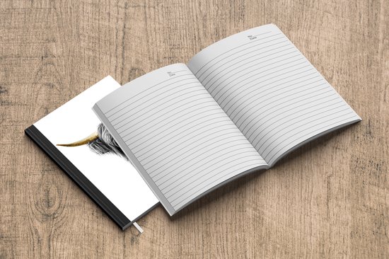 Carnet - Carnet d'écriture - Highlander écossais - Zwart - Wit - Or - Carnet - Format A5 - Bloc-notes