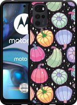 Motorola Moto G22 Hoesje Zwart Magische Pompoenen - Designed by Cazy