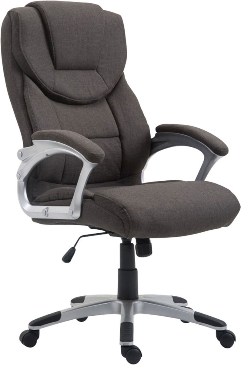 CLP XL Texas Bureaustoel - Ergonomisch - Voor volwassenen - Met armleuningen - Stof - donkergrijs