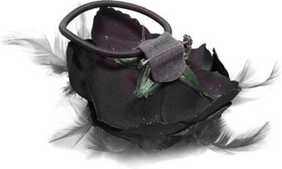 Halloween Haarbloem zwarte roos - Haar accessoires- Haarbloemen - Merkloos