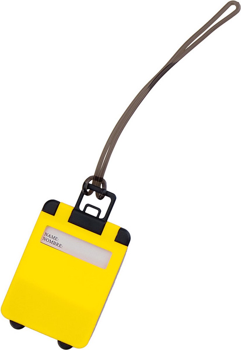 Bol.com Kofferlabel - 9,5 cm - Reiskoffer reisaccessoires - geel - beschrijfbaar aanbieding