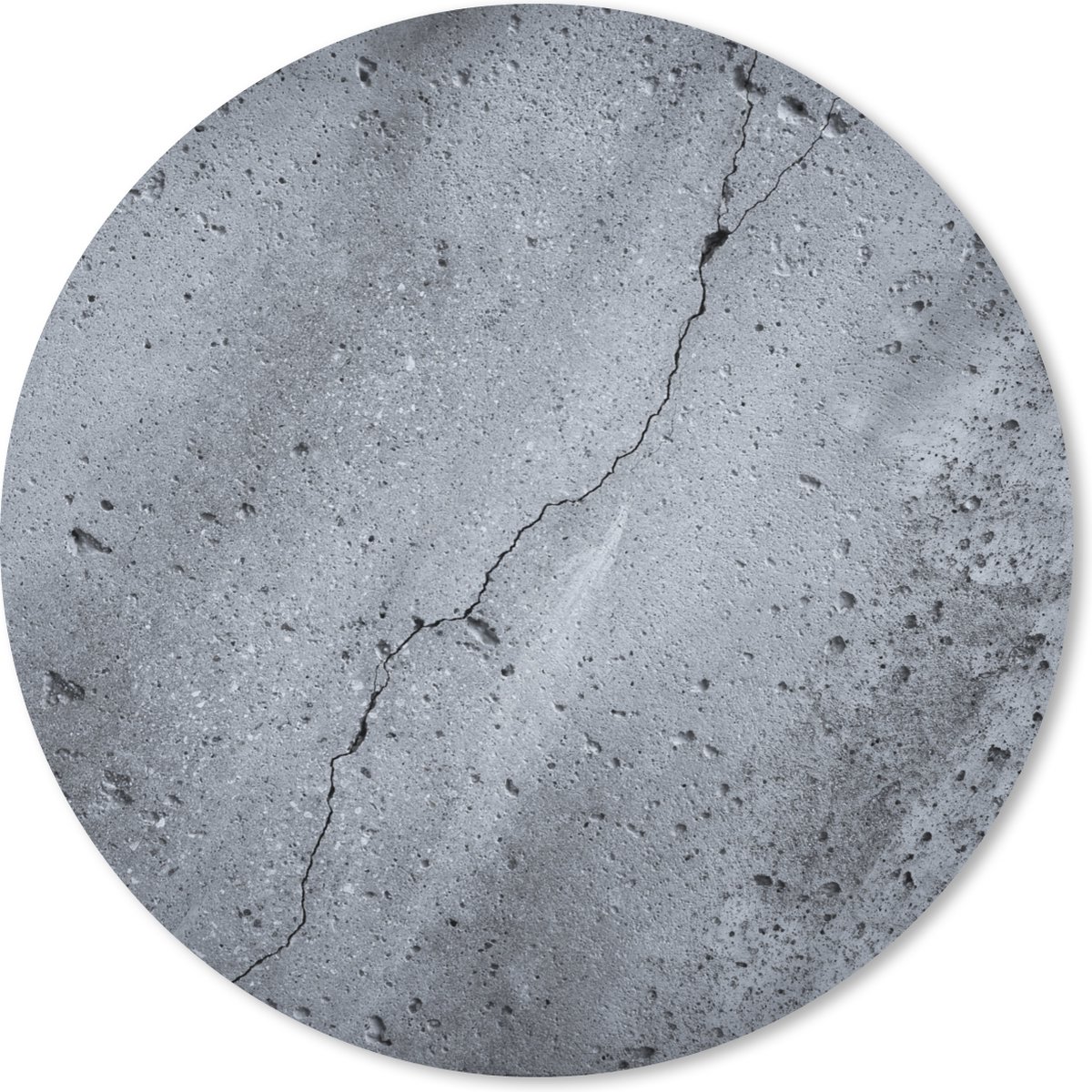 Muismat rond 40x40 cm - Mousepad Beton - Grijs - Scheur - Ronde muismatten