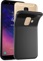 LuxeBass Hoesje geschikt voor Samsung Galaxy A6 2018 - Siliconen hoes - Soft cover - Zwart - telefoonhoes - gsm hoes - gsm hoesjes