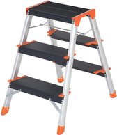 Mara Klapladder - Vouwladder met 3 Treden - Huishoudelijke Ladder - Aluminium