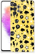 Silicone Back Cover Geschikt voor Samsung Galaxy A73 5G Telefoon Hoesje Punk Yellow