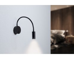 Groenovatie LED Wandlamp/Bedlamp 3W - Flexibel - Warm Wit - Zwart