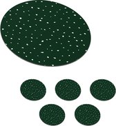 Onderzetters voor glazen - Rond - Groen - Design - Stippen - 10x10 cm - Glasonderzetters - 6 stuks