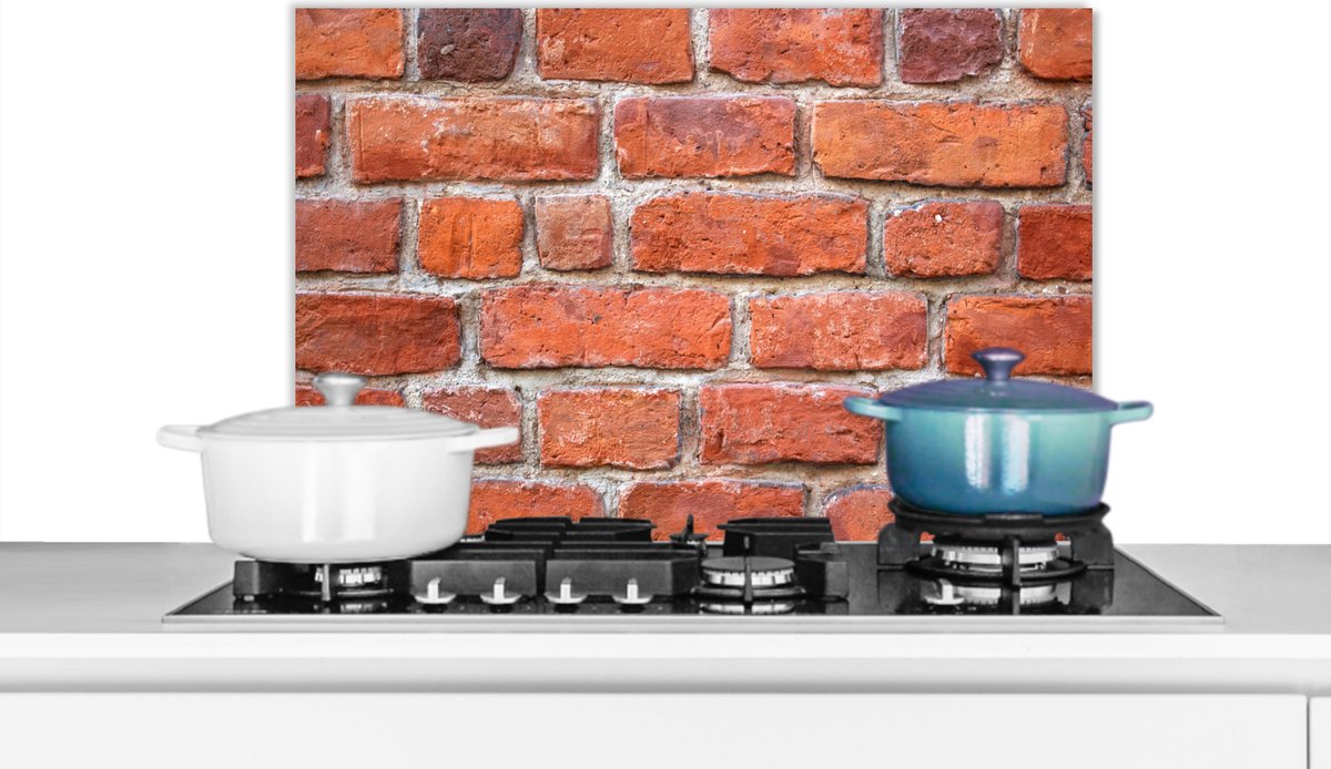 Spatscherm- Baksteen - Rood - Muur - Spatwand - Koken - 60x40 cm