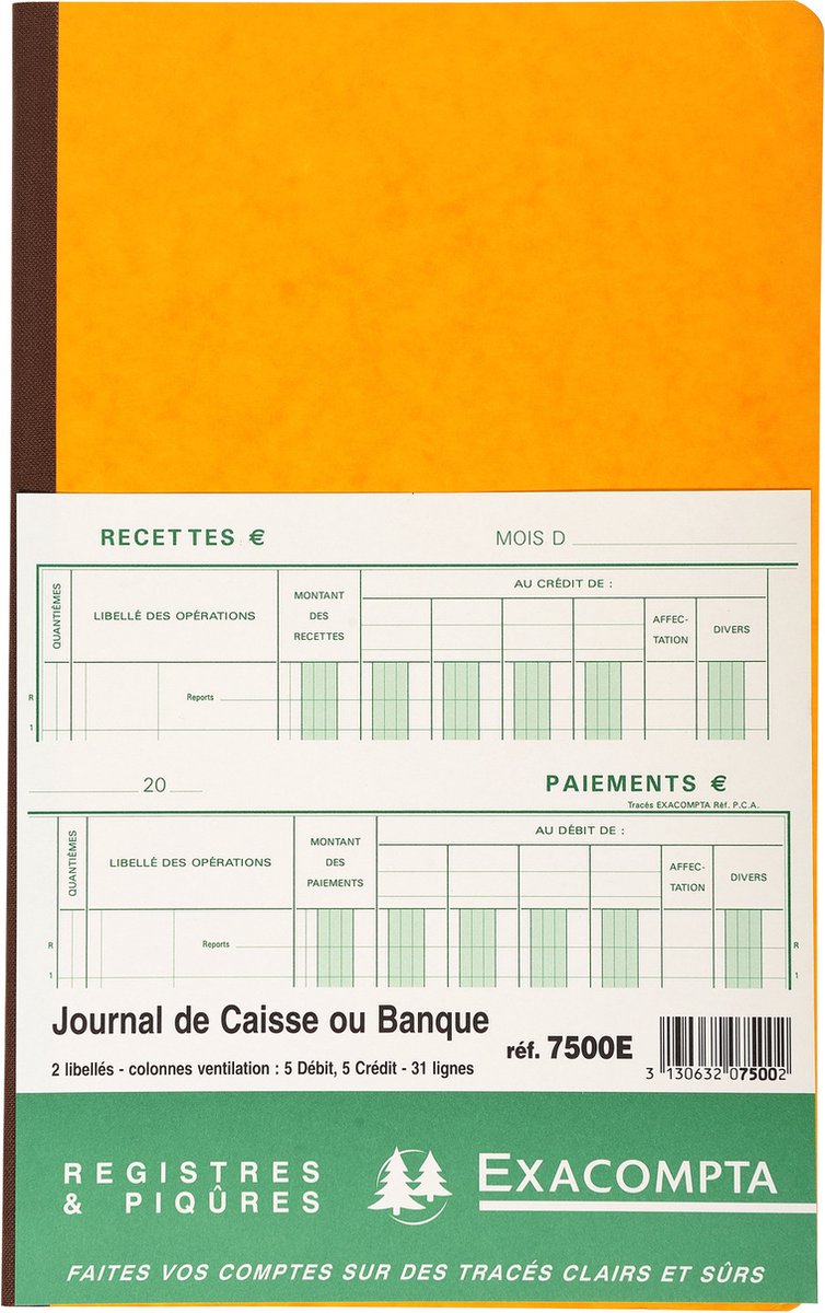 Livre De Caisse Simple: Journal De Caisse (Recettes Dépenses), A5, 110 Pages