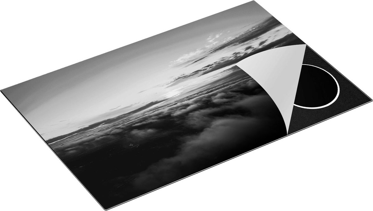 Chefcare Inductie Beschermer Zonsondergang in de Wolken - Zwart Wit - 81,6x52,7 cm - Afdekplaat Inductie - Kookplaat Beschermer - Inductie Mat