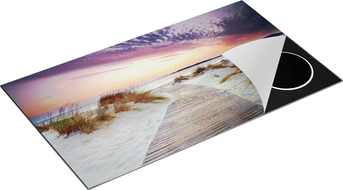 Chefcare Inductie Beschermer Voetpad naar het Strand en de Zee - 91,6x52,7 cm - Afdekplaat Inductie - Kookplaat Beschermer - Inductie Mat