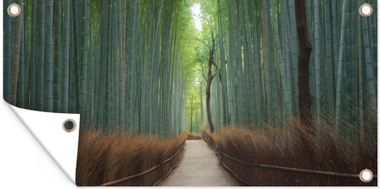 GreatGardenPosters - Affiche de jardin - Bamboe - Jardin - Allée - 160x80 cm - Toile de jardin