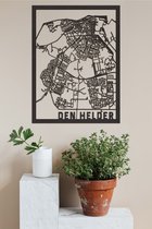 Houten Stadskaart Den Helder Zwart Mdf 30x40cm Wanddecoratie Voor Aan De Muur City Shapes