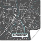 Poster Herford – Stadskaart – Blauw – Plattegrond – Stadskaart – Kaart - Duitsland - 75x75 cm