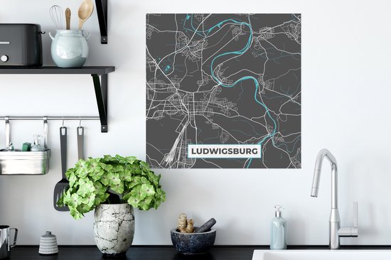 Affiche Plan de ville – Ludwigsburg – Allemagne – Plan – Carte - 50x50 cm