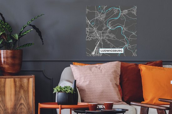 Affiche Plan de ville – Ludwigsburg – Allemagne – Plan – Carte - 50x50 cm