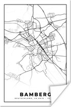 Poster Carte - Carte - Bamberg - Plan de la ville - 20x30 cm