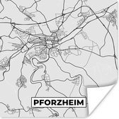 Poster Stadskaart - Duitsland - Pforzheim - Kaart - Plattegrond - 100x100 cm XXL
