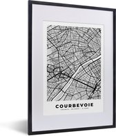 Fotolijst incl. Poster - Plattegrond - Kaart - Stadskaart - Frankrijk - Courbevoie - 30x40 cm - Posterlijst