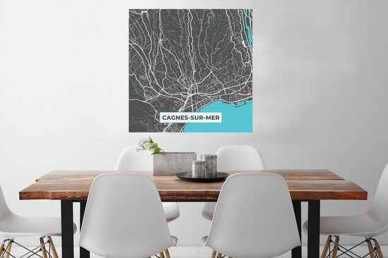 Affiche Cagnes-sur- Mer - France - Plan - Plan - Plan de ville - 75x75 cm