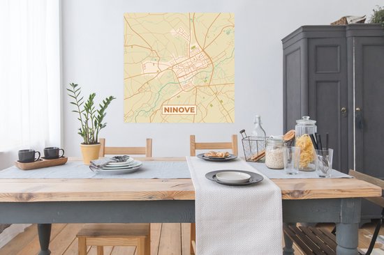 Affiche Ninove - Carte - België - Plan de la ville - Carte - 100x100 cm XXL