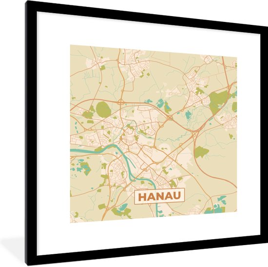 Fotolijst Incl Poster Hanau Plattegrond Vintage Kaart Stadskaart X Cm Bol Com