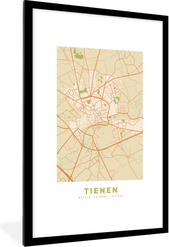 Fotolijst Incl Poster Stadskaart Tienen Plattegrond Kaart Vintage X Bol Com