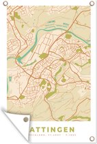 Tuinposter - Tuindoek - Tuinposters buiten - Hattingen - Vintage - Plattegrond - Stadskaart - Kaart - 80x120 cm - Tuin