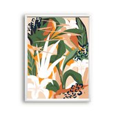 Design Poster Tropische Botanische Planten Abstract 202 - Botanische / Tropische Bladeren - Planten Poster - Muurdecoratie - 70x50cm - PosterCity