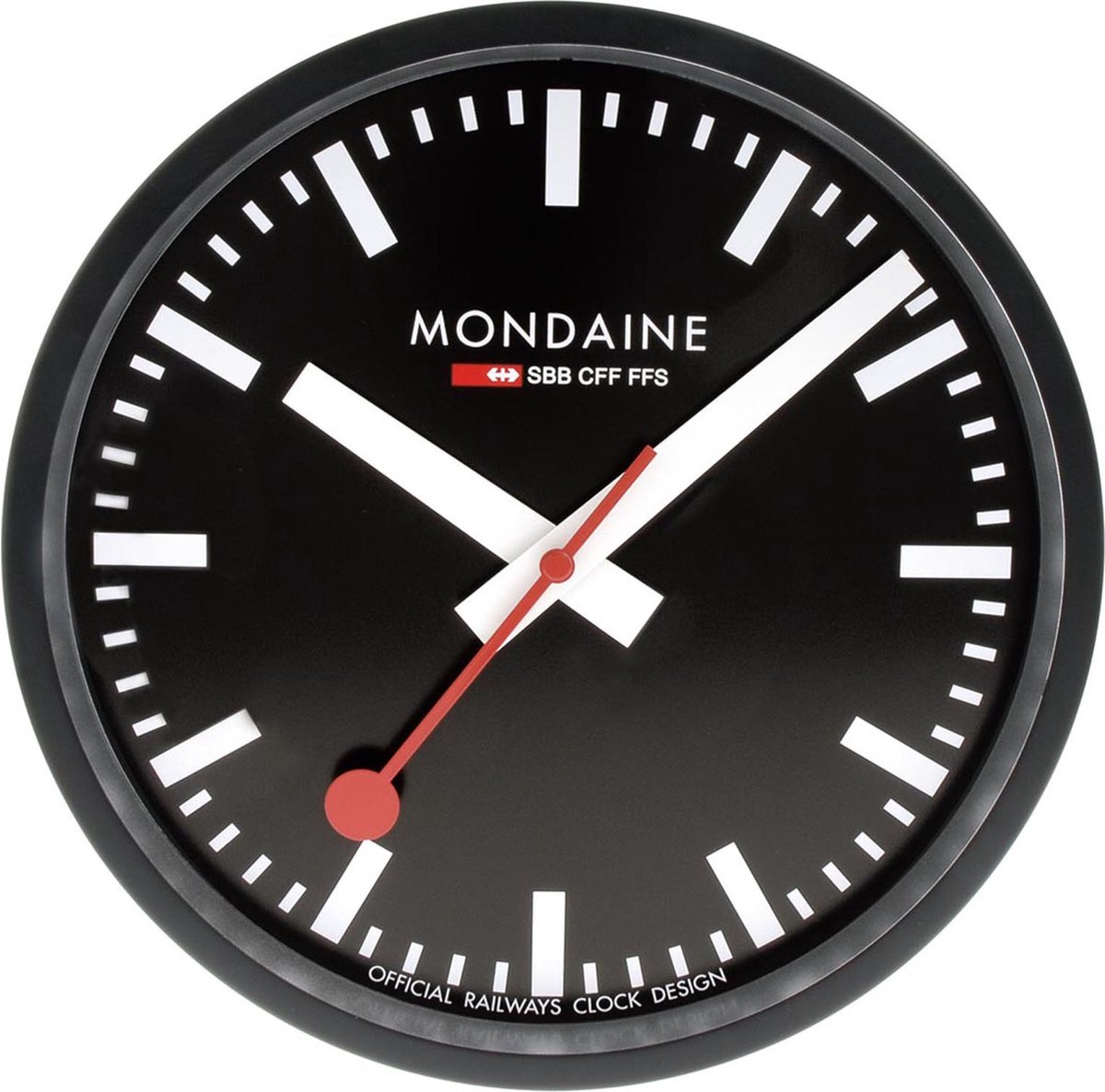 Mondaine Official Railway Clock Stations - Wandklok A990.CLOCK.64SBB - zwart - 25cm
