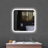 Summerlight - Miroir de salle de bain - Carré - 60x60 cm - Miroir chauffant - Siècle des Lumières LED - Dimmable - Capteur tactile - Moderne