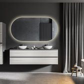 Sunlight - Miroir de salle de bain - Ovale - 60x100cm - Miroir chauffant - Siècle des Lumières LED - Dimmable - Capteur tactile - Moderne