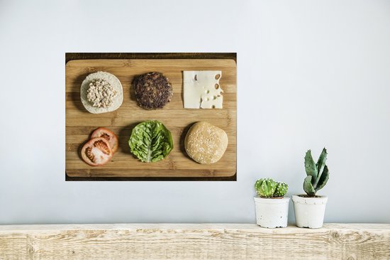 Affiche Une planche à découper avec des légumes dessus - 40x30 cm
