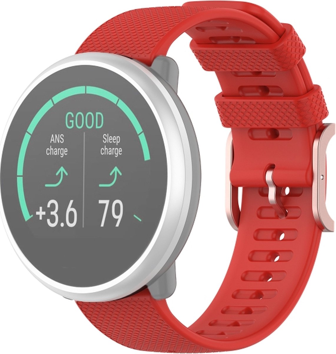 Siliconen bandje - geschikt voor Huawei Watch GT 2 42 mm / GT 3 42 mm Active / Elegant / GT 3 Pro 43 mm en Polar Ignite 2 / 3 / Pacer / Unite - rood