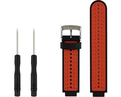Siliconen bandje - geschikt voor Garmin Forerunner 220 / 230 / 235 / 620 / 630 / 735XT / Approach S20 / S5 / S6 - zwart-rood