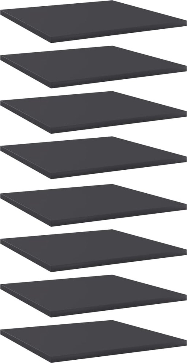 VidaLife Wandschappen 8 st 40x40x1,5 cm spaanplaat grijs