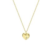 Lucardi - Collier argent plaqué or & pendentif coeur zircone