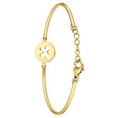 Lucardi Dames Goldplated armband met vlinder - Staal - Armband - Cadeau - 20 cm - Goudkleurig