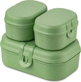 Lunchbox Set, Mini, 3 Delig, Organic, Blad Groen - Koziol | Pascal Ready Mini