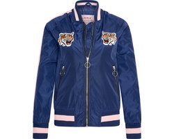 MHM Fashion - Kinderjas maat M zomer Bomber Jacket Tiger Heads Navy - Blauw