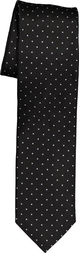 OLYMP smalle stropdas - zwart gestipt - Maat: One size
