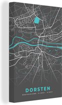 Tableau sur Toile Blauw – Allemagne – Carte – Plan de Ville – Carte – Dorsten - 40x60 cm - Décoration murale
